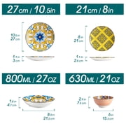 Vancasso 16 Pcs Dinnerware Sets for 4, Porcelain Plates and Bowls Set, Scratch Resistant Dishes Set for 4, Dishwasher & Microwave Safe