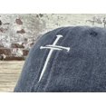thumbnail image 3 of embroidered three nails cross baseball hats for women & men, 3 of 6