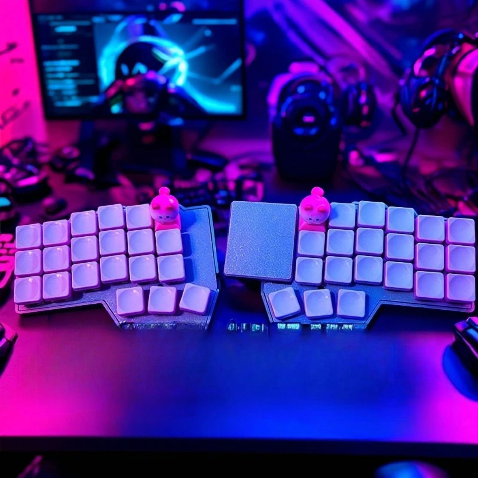 Corne V4.1 Procyon Split Keyboard Kit Square Touchpad Custom RGB VIA with Mouse Knob Hot Swappable Mechanical Keyboard Kit, Wired Single Mode MX Switch, FDM Printed Shell Split Keyboard