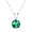 Green, variant on Sterling Silver with Natural White Topaz Solitaire Pendant with 18" Chain 2" Extension