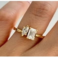thumbnail image 2 of Jewelerix 14K Yellow Gold Vermeil Anniversary Ring Marquise Cut Engagement Ring Wonderful Handmade Emerald Moissanite Proposal Promise Day Ring, 2 of 4