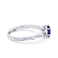 thumbnail image 2 of Vintage Style Twisted Band Marquise Cut Ring Blue Sapphire CZ 925 Sterling Silver Size 10, 2 of 6