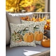 thumbnail image 4 of Decorative Throw Pillow Covers 16x16 Inch Set of 2 Pumpkin Floral Fall Decor Pillow Cases for Couch, Green Leaf Cushion Case for Living Room Bedroom Bed Car Chair, 4 of 9