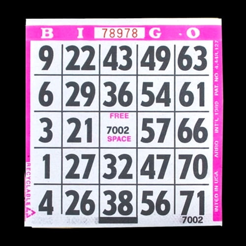 1 On Large Print Easy Read Bingo Paper Cards Purple 500 Cards