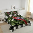 thumbnail image 3 of YST Red Cardinal Botanical Comforter Set, Queen Size, Rustic Farmhouse Black White Buffalo Plaid, Soft Lightweight, 3 of 6