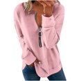 thumbnail image 1 of Yuyuzo Tunic Tops for Women Long Sleeve Pullover Round Neck Half Zipper Solid Color Fall Top Blouses, 1 of 5