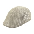 thumbnail image 1 of Gorra plana de malla para hombre, sombrero de verano transpirable para pescar de mediana edad y ancianos Caqui, 1 of 9