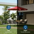 thumbnail image 4 of Solar LED 10FT Patio Umbrella – UV-Resistant Waterproof Outdoor Market Table Parasol with Tilt & Crank Handle, 8 Sturdy Ribs, for Garden, Pool, Lawn, Backyard – Color: Red, 4 of 7