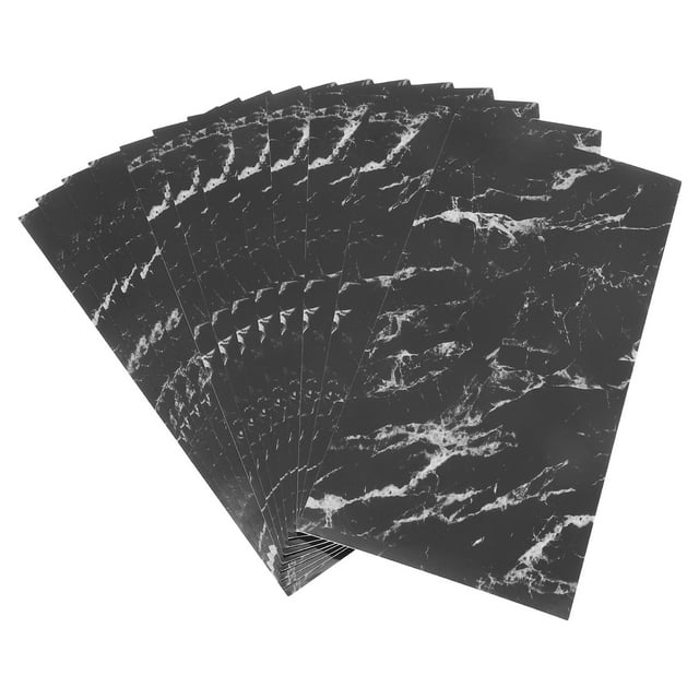 IFANLANDOR 12Ud Papel Decorativo Autoadherible Negro Con Mármol Para Y Cocina