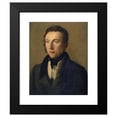 thumbnail image 2 of Jakob Christoph Miville 12x14 Black Modern Framed Museum Art Print Titled - Portrait of the Artist's Brother, Achilles Miville-Baumann (1824), 2 of 5