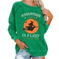 thumbnail image 2 of WXLWZYWL Halloween Witch Sweatshirt Women Assuming I'm Just An Old Lady Was Your First Mistake Shirt Long Sleeve Pullover Top, 2 of 4
