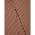 thumbnail image 5 of Women's Basic Plain Stretchy Ribbed Split Full Length Skirt Elastic High Waist Slim Fit Maxi Skirts Skirts for Women, 5 of 5