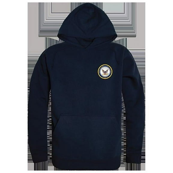 Rapid Dominance US Navy Emblem Graphic Mens Pullover Hoodie [Navy Blue - S]
