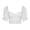 White, variant on Women Square Neck Corset Lace Short Waist Top Black White Matching Dirndl Trachten Blouse for Oktoberfest Beer Fest Costume Sizes S-L
