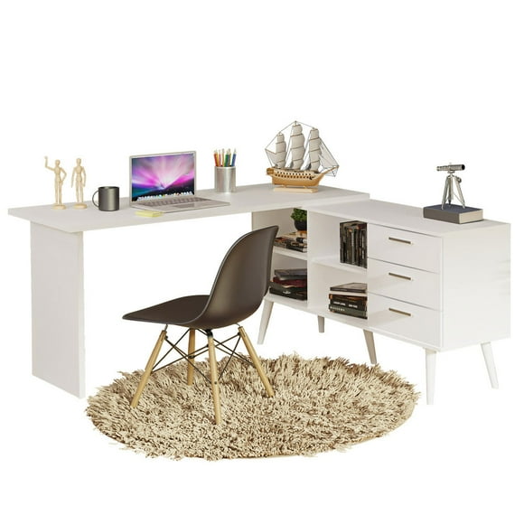 Escritorio de Esquina 3 Cajones Blanco Madesa Lisboa
