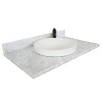 Bellaterra Home 430003-37-WMRD 37 in. White Carrara Top, Round Sink