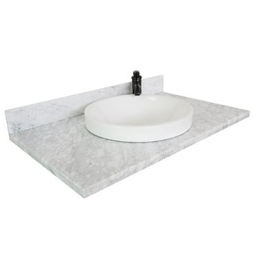 Bellaterra Home 430003-37-WMRD 37 in. White Carrara Top, Round Sink