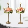 thumbnail image 3 of Miumaeov Candelabra Gold Candle Stand 20.9in Tall 5-Head Candlestick Holder for Wedding Table Centerpiece Decor Christmas Holiday Event Reception Decoration, 3 of 12