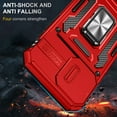 thumbnail image 6 of Feishell Case for iPhone 17 Camera Lens Slide Protection Cover with Ring Holder Kickstand, Armor Heavy Duty Military Grade Shockproof PC Rugged Bumper Case,Red, 6 of 7