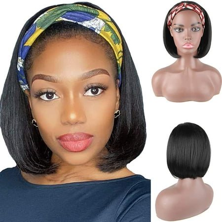 Short Straight Bob Headband Wigs for Black Women,Synthetic Bob Headband Wig Pixie Cut Straight Natural Hair Half Wigs with Black Ice Silk Headbands Attached None Lace Front Wig 10inch (1b) | Walmart Short Straight Bob Headband Wigs for Black Women,Synthetic Bob Headband Wig Pixie Cut Straight Natural Hair Half Wigs with Black Ice Silk Headbands Attached None Lace Front Wig 10inch (1b) | Walmart
