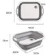 thumbnail image 1 of Tabla de cortar plegable para frutas y verduras, cesta multifuncional para escurrir frutas, tabla de cortar, cesta de almacenamiento para vajilla, picnic para acampar (gris blanco) thsinde, 1 of 5