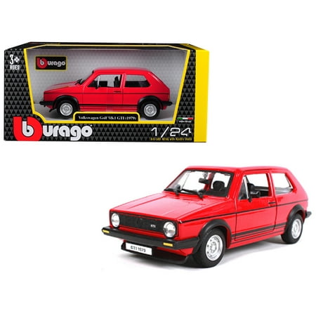 Gti Cat - 1979 Volkswagen Golf Mk1 GTI Red with Black Stripes 1/24 Diecast Model Car by Bburago