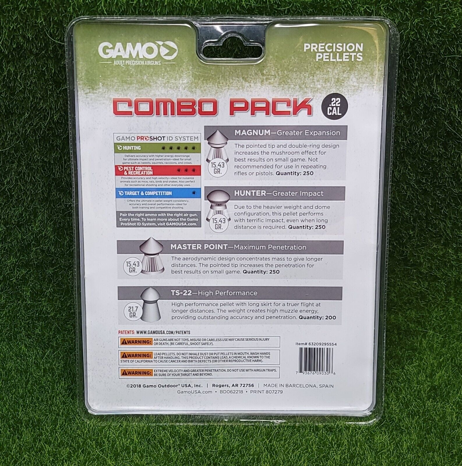 GAMO Combo Pack .22 (TS-22 15.43 gr, Hunter 15.43 gr, Magnum 15.43 gr, Master Point 15.43 gr) 950 Count, 63209295554