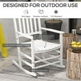 thumbnail image 4 of Outsunny Wooden Rocking Chair Set, Curved Armrests, High Back, Slatted Top Table Outdoor Rocker Set, White, 4 of 10