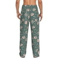 thumbnail image 3 of Goofa Hedgehogs and Flowers Printed Soft Pajama Pants for Men, Wide Leg Comfy Casual Lounge Yoga Pants-XX-Large, 3 of 9