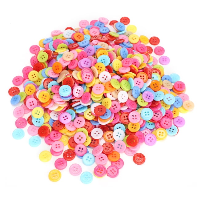1000 botones de colores variados para coser a mano, de plástico, para manualidades, accesorios de ropa, adornos hechos a mano (15 mm)