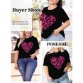thumbnail image 2 of XCHQRTI Womens Love Heart T-Shirts Valentine's Day Graphic Tees Short Sleeve Plus Size Tops, 2 of 9