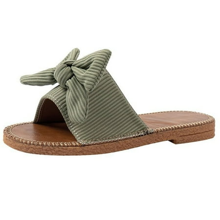 

YanHoo Clearance Twist Knot Flat Toe Side Sandals Women Girls Dresssy 2023 Twist Knot Flat Toe Loop Sandals Bowknot Toe Ring Flat Slides for Women Bowknot Toe Ring Sandals