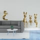thumbnail image 2 of Elegante juego de figuras familiares de caballos y conejos hechos a mano para exhibir en la mesa, escultura animal única, decoración para hoteles, est, 2 of 8