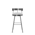 thumbnail image 2 of Amisco Monza 30 In. Swivel Bar Stool - Grey White Polyester / Dark Grey Metal, 2 of 9