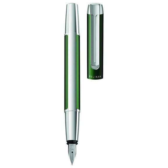 Pelikan 817493 Pura P40 Deep Green Aluminum Fountain Pen, Fine