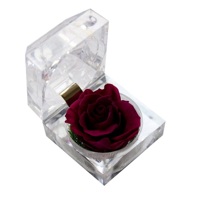 1 pieza de flor preservada, rosa de la eternidad, rosa nunca marchita, regalo para el cumpleaños y aniversario del día de San Valentín con caja de regalo con cajón