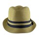 thumbnail image 2 of Top Headwear Banda de dos tonos Paja Natural Straw Fedora Hat - Natural TOP HEADWEAR Sombrero de fieltro, 2 of 2