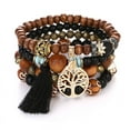 thumbnail image 1 of Pulsera elástica de cuentas de madera multicapa de estilo bohemio, pulsera de joyería, 1 of 2