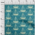 thumbnail image 2 of oneOone Silk Tabby Medium Blue Fabric Beach Boat Sewing Material Print Fabric By The Yard 42 Inch Wide, 2 of 4