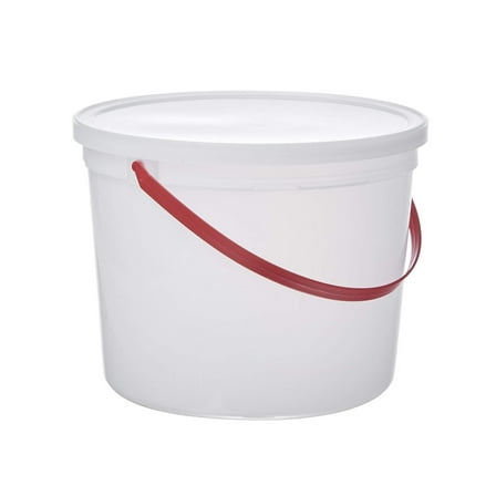 Pail with Handle, HDPE, 5 Quart, Natural, 10 Piece