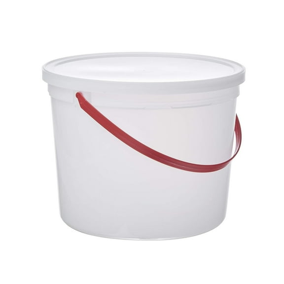Pail with Handle, HDPE, 5 Quart, Natural, 10 Piece