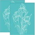 thumbnail image 2 of 2Pcs 8.6x11 Inch Iris Flower Self-Adhesive Silk Screen Printing Stencil Fleur-De-Lis Silk Screen Stencil, 2 of 9