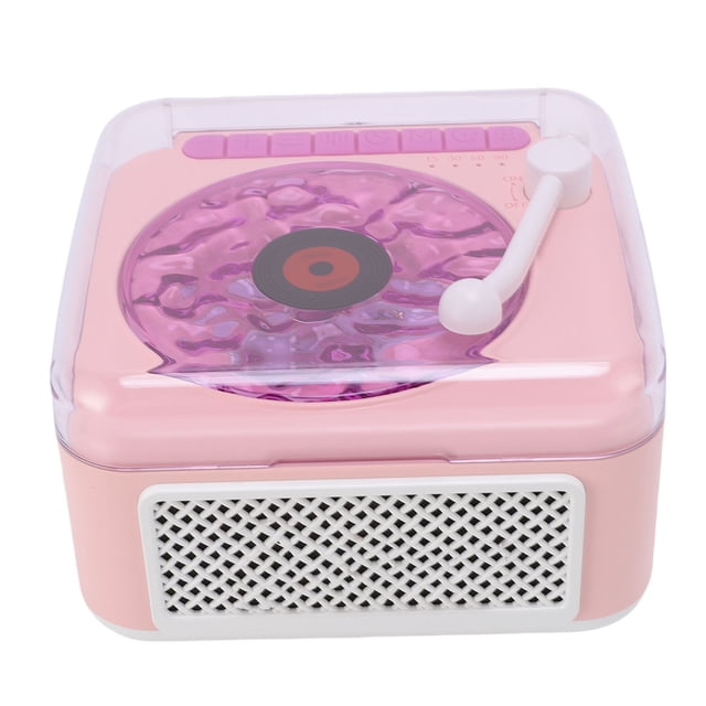 Wireless Speaker, Small Record Player Night Light USB Rechargeable Desktop Wave Speaker for Bedroom Party