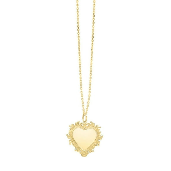 JewelStop 14k Yellow Gold Polished Finish Heart Pendant on Chain Necklace, Lobster Clasp - 18"
