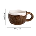 thumbnail image 2 of Taza de café de cerámica estilo coco hecha a mano de 8 onzas con cuchara for entusiastas del café/té, 2 of 7