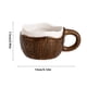 thumbnail image 2 of Taza de café de cerámica estilo coco hecha a mano de 8 onzas con cuchara for entusiastas del café/té, 2 of 7