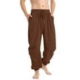 thumbnail image 2 of Mens and Big Men's Mens Pants Elastic Waist Breathable Comfortable Soft Beach Casual Trousers Full Length Pants With Stretch Men's Trousers, 2 of 8