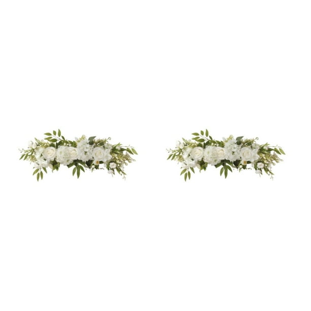 Flor artificial Bewildely Interior Fiesta de boda 2piezas Blanco