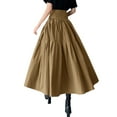 thumbnail image 6 of Celmia Women Holiday Casual Plain High Waist Invisible Zipper Ruffle Skirt, 6 of 11