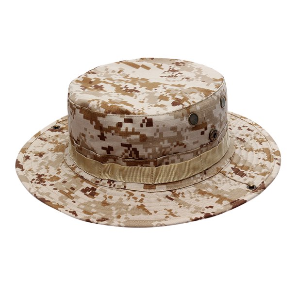 Male Female Neutral Summer Camouflage Bucket Hats Adjustable Rope